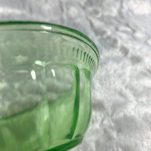 Vintage Vaseline Glass Dessert Bowl Block Optic #24 - Picture 10 of 10